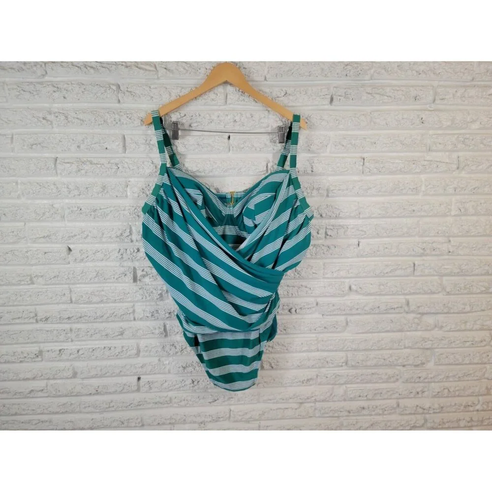 Terra Sky Women Swimsuit 4X 28W 30W Plus One Piece Bra Clip Back STR50XE